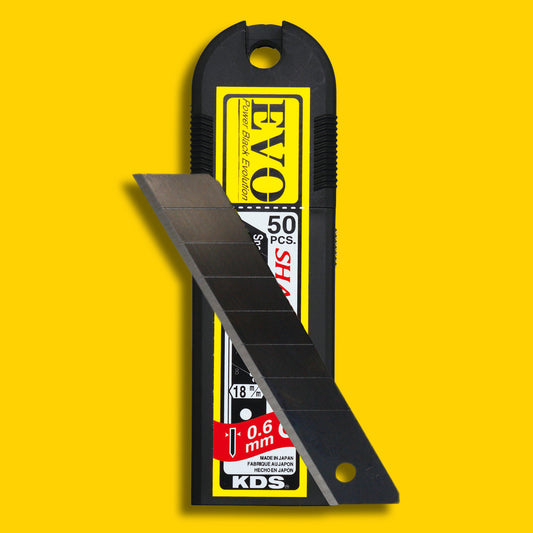 18mm KDS Heavy Duty Snap-off Blades - EVO Power Black (x50)