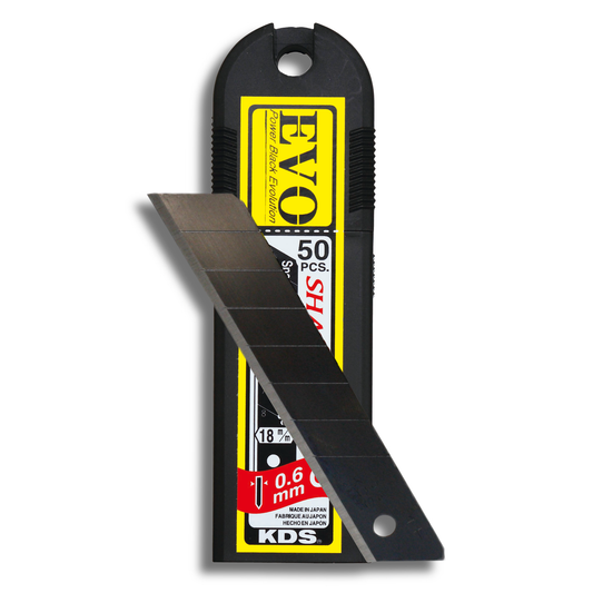 KDS EVO Sharp Edge Blades - 18mm - Black (x50)